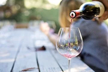 a close up of a wine glass