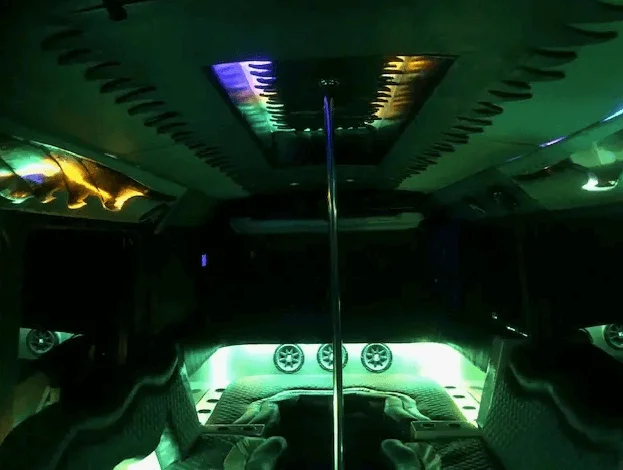 Dragon party bus seating area