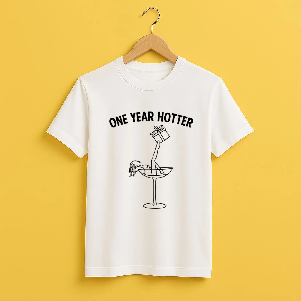One Year Hotter birthday party tee Austin TX